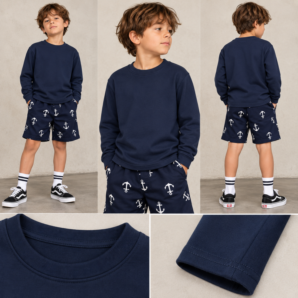 BUZO BASICO DE RUSTICO PEINADO COLOR AZUL NAVY